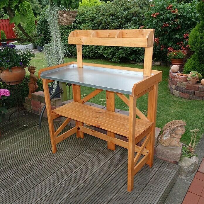 Plant table with shelf