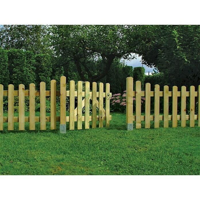 Picket fence garden gate