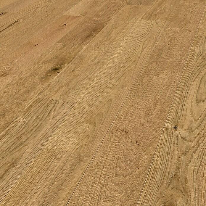 Finished oak parquet brushed natural oil